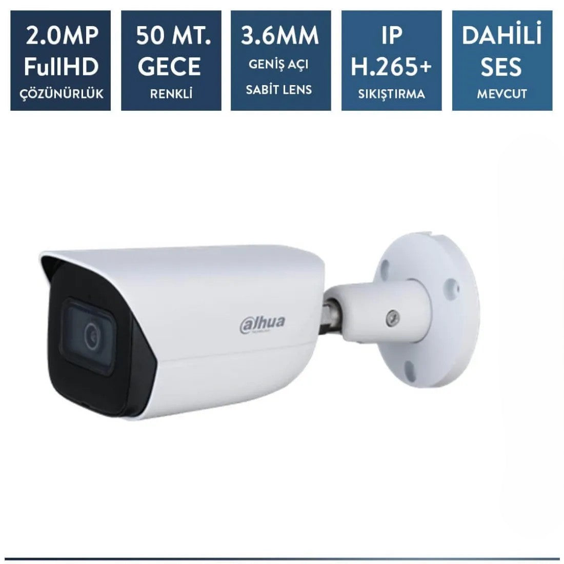 Dahua IPC-HFW3241E-AS-0360B 2mp ip Bullet Starlight Sesli Kamera
