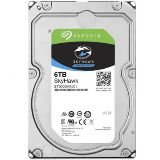 Seagate 6TB Skyhawk Sata 3.0 3.5 5900rpm Güvenlik Diski