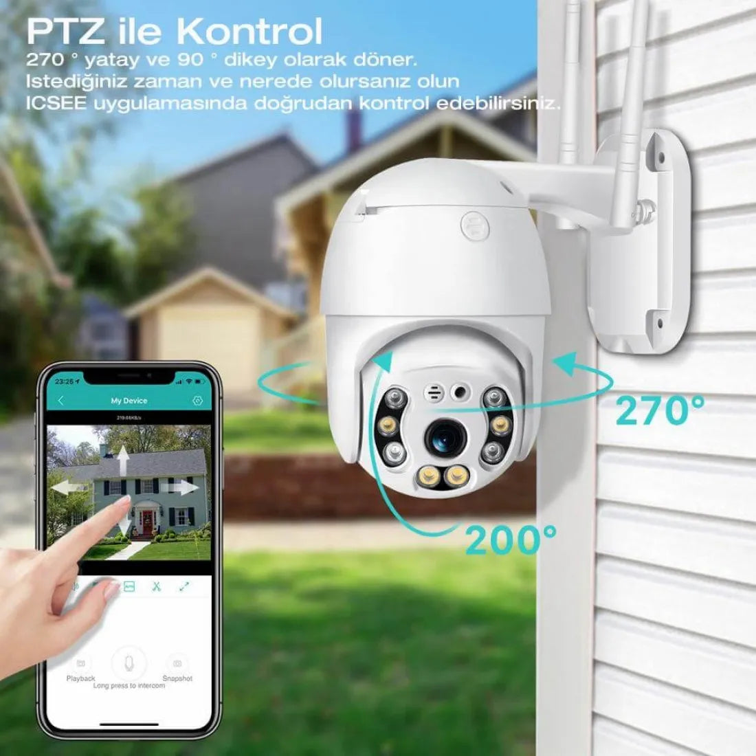 2mp ip Dış Ortam Wifi Kablosuz Ptz Kamera Onvif
