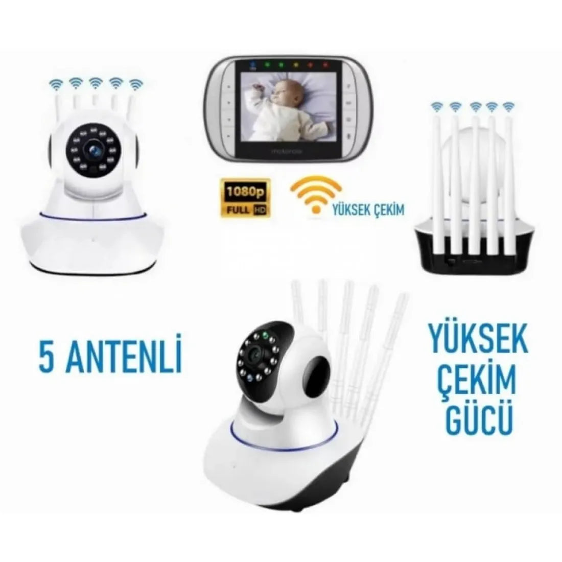 5 Antenli 2mp Wifi Bebek Kamerası