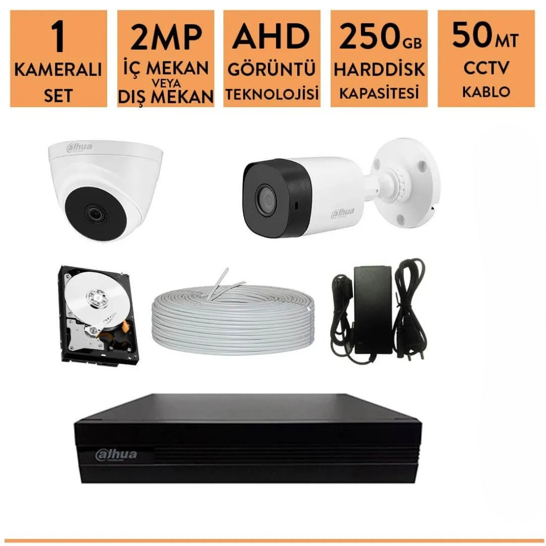 Dahua 2mp 1 Kameralı Ahd Kamera Sistemi