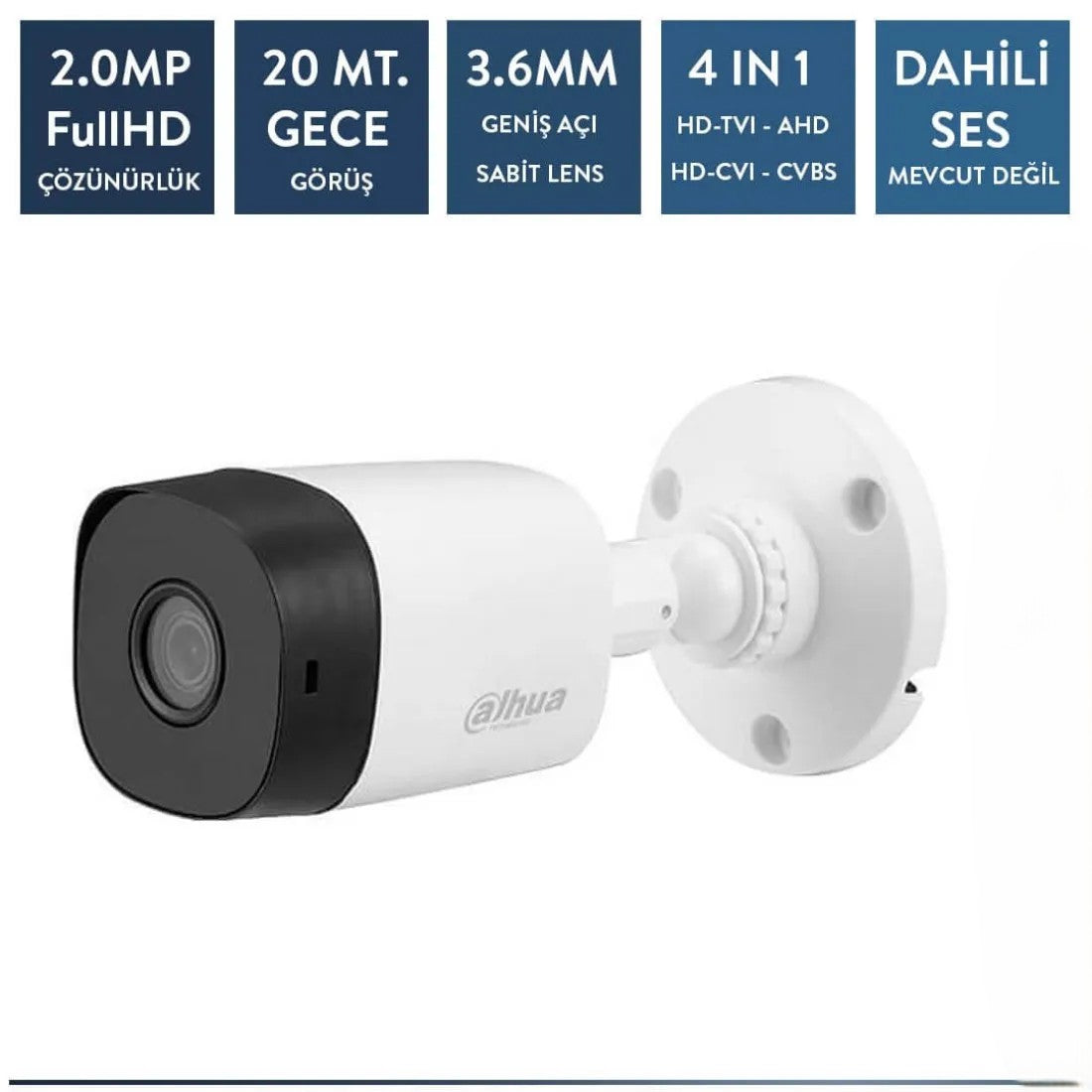 Dahua HAC-B1A21P-0360B 2mp Hdcvı Bullet Kamera