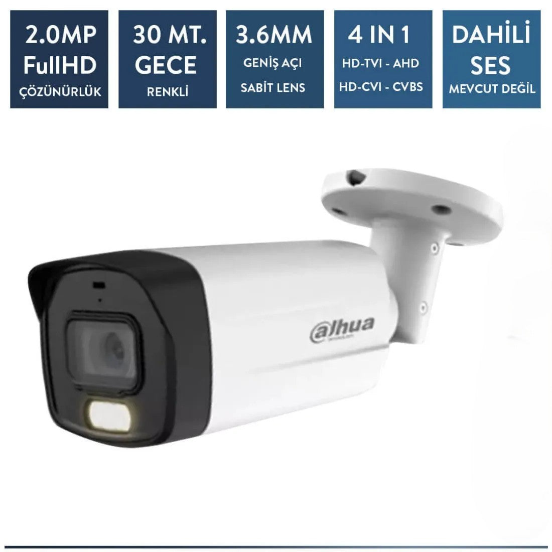 Dahua HAC-B1A21P-U-IL 2mp Full Color Hdcvı Bullet Kamera