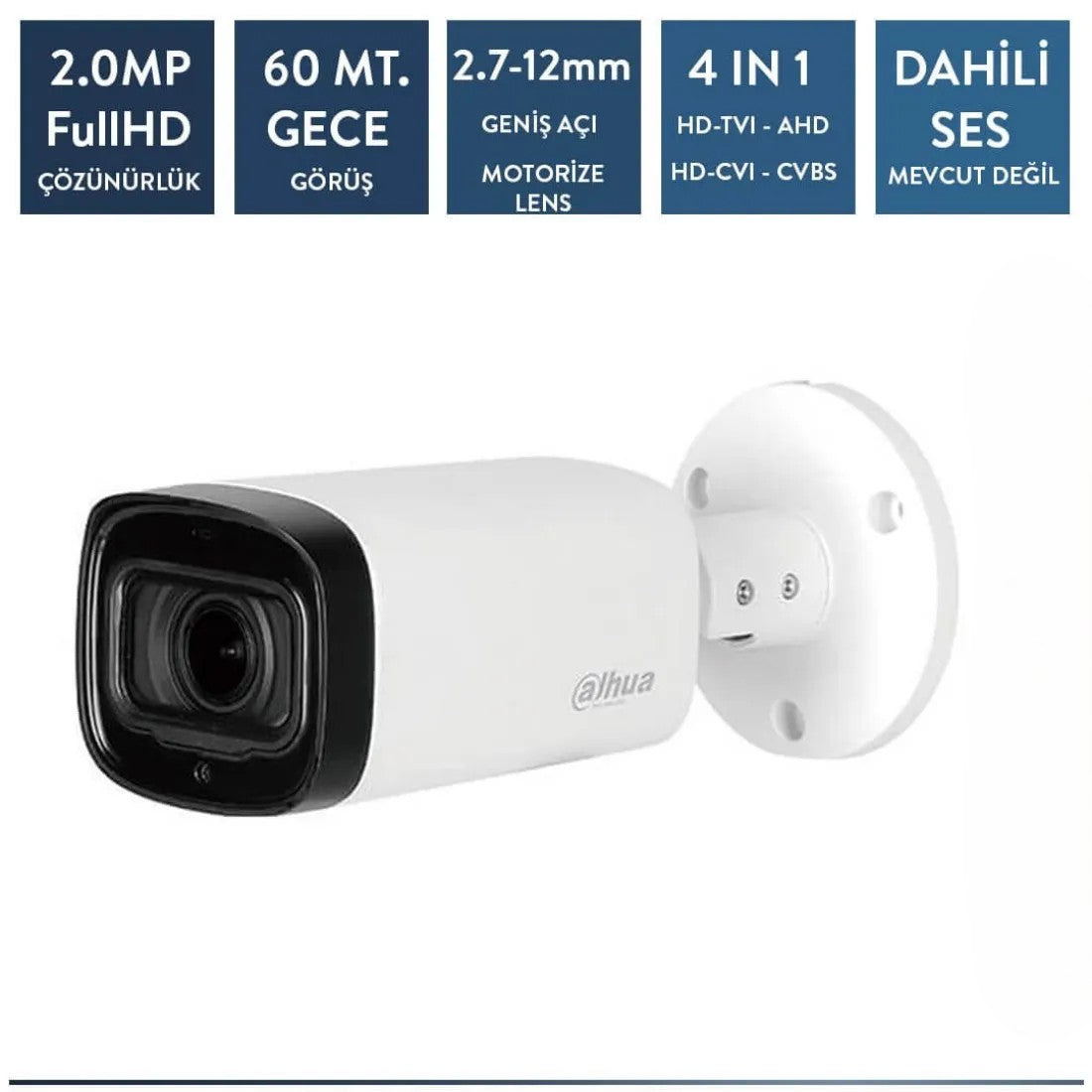 Dahua HAC-HFW1200R-Z-IRE6-2712 2mp HDCVI IR Bullet Motorize Kamera