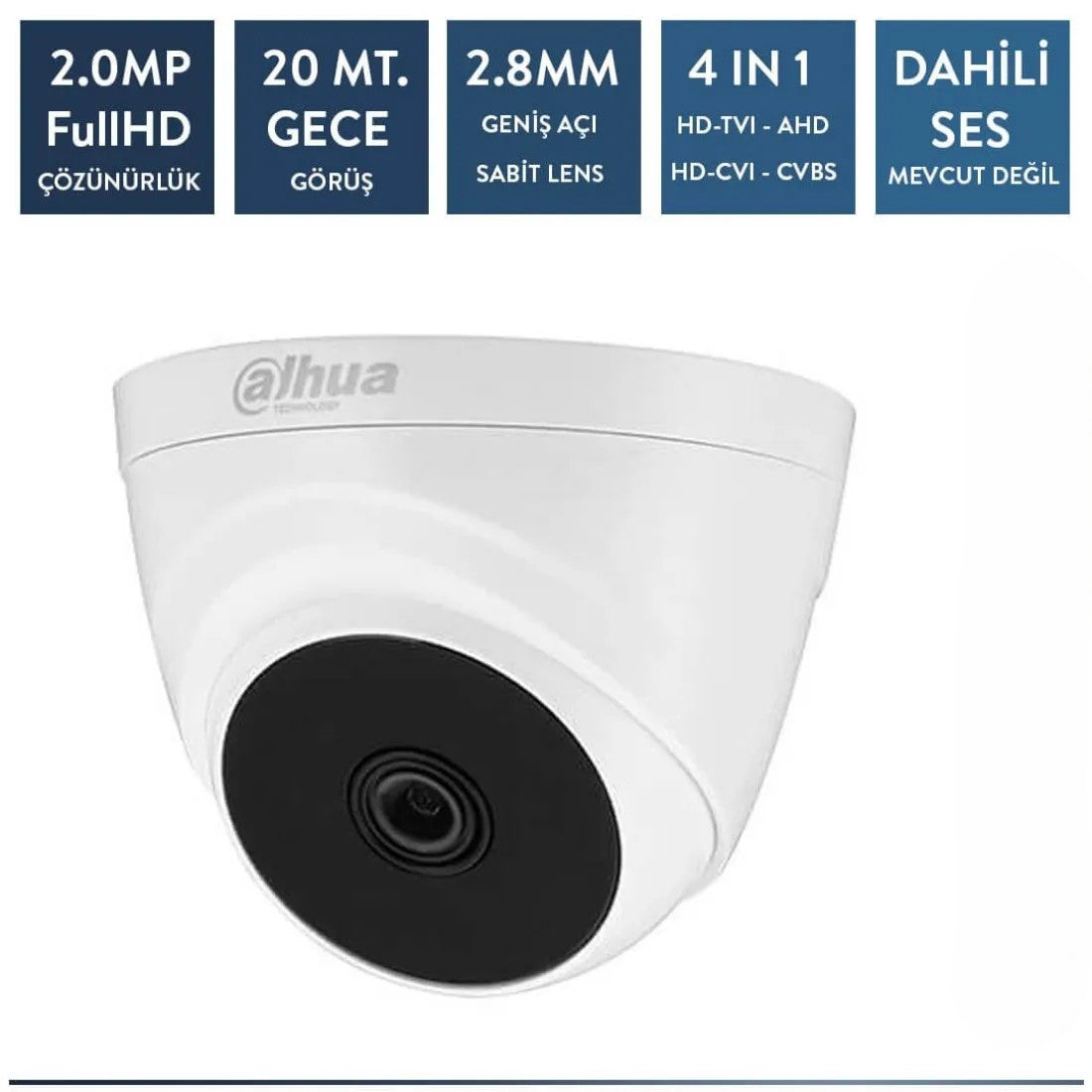 Dahua HAC-T1A21P-0280B 2mp Hdcvı Dome Kamera