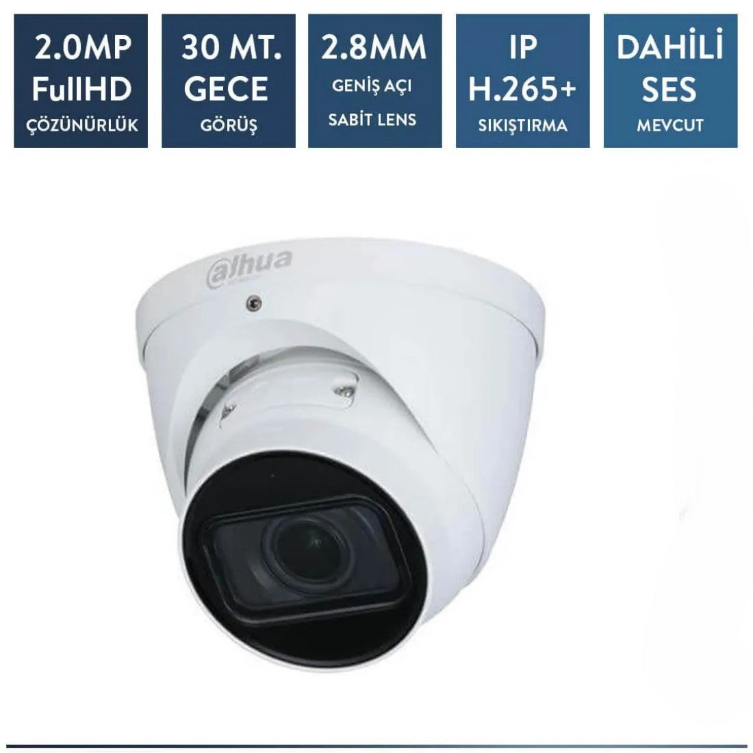 Dahua IPC-HDW1230T-AS-0280B-S4 2mp ip Dome Sesli Kamera