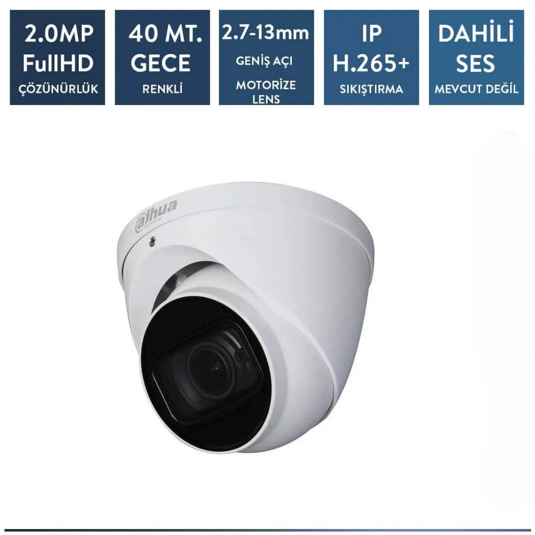 Dahua IPC-HDW2231T-ZS-27135-S2 2mp ip Dome Starlight Motorize Lensli Kamera