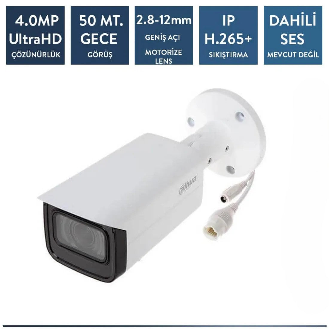 Dahua IPC-HFW1431T-ZS-2812-S4 4mp Motorize Lensli ip Bullet Kamera