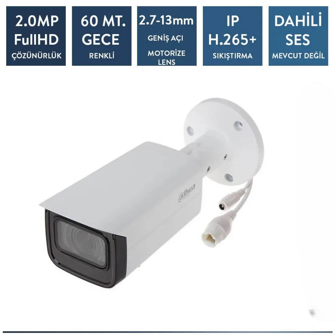 Dahua IPC-HFW2231T-ZS-27135-S2 2mp ip Bullet Starlight Motorize Kamera