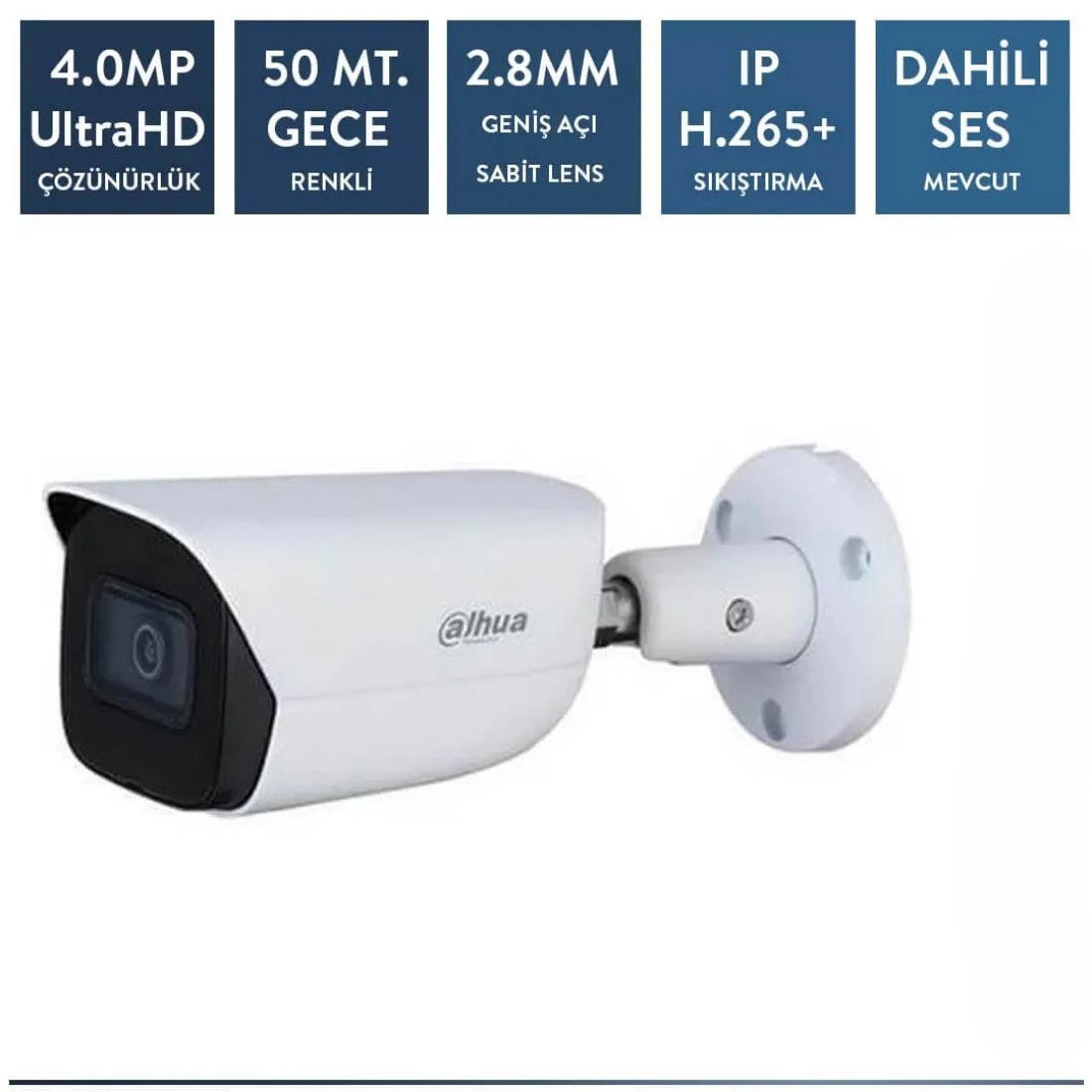 Dahua IPC-HFW3441E-SA-0360B 4mp ip Bullet Starlight Sesli Kamera