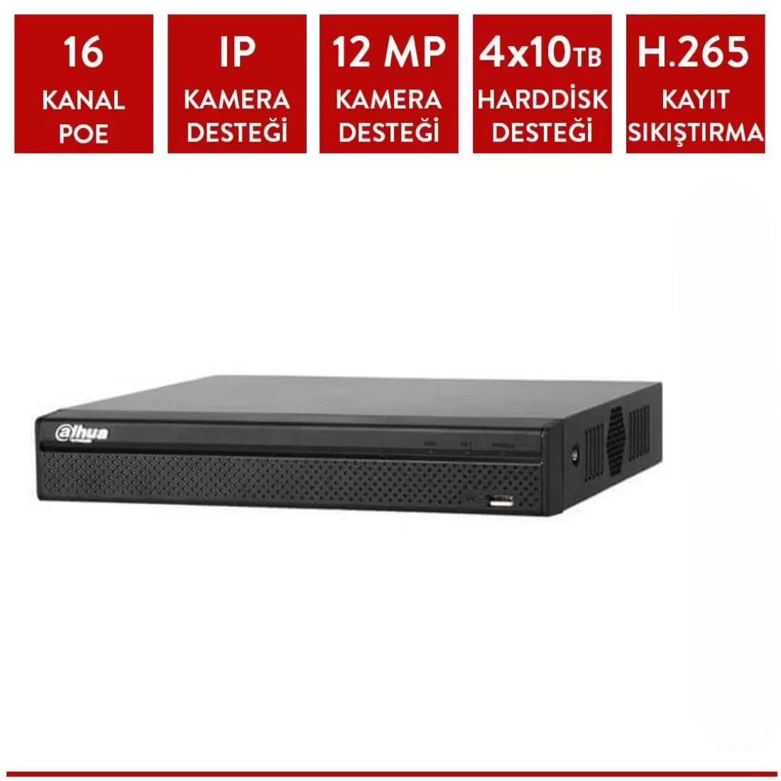 Dahua NVR5416-16P-4KS2 16 Kanal 4K Poe'li Nvr Kayıt Cihazı