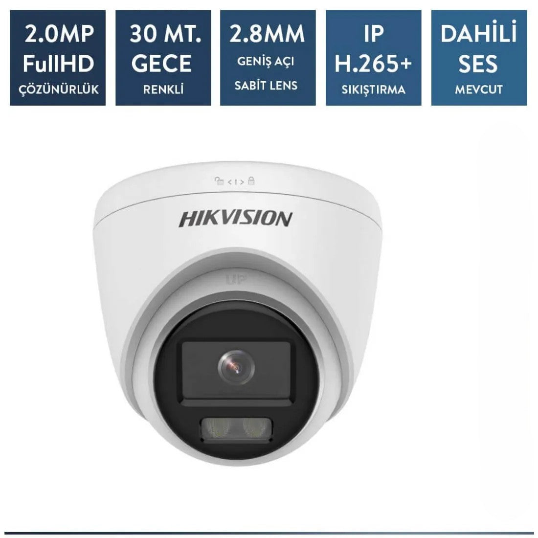 Hikvision DS-2CD1327G0-LUF 2mp ip ColorVu Dome Kamera