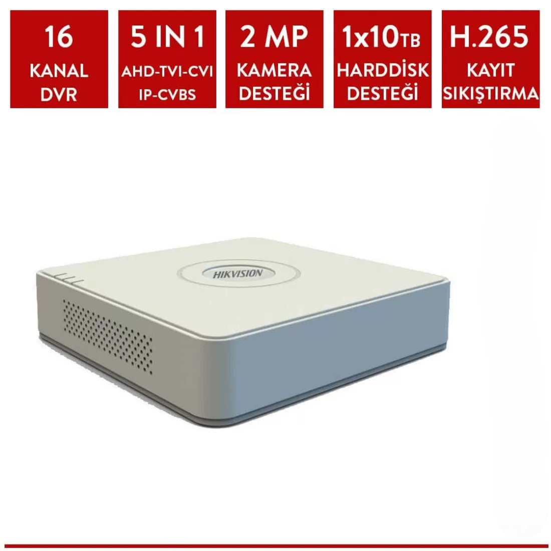 Hikvision DS-7116HGHI-K1 16 Kanal DVR Kayıt Cihazı