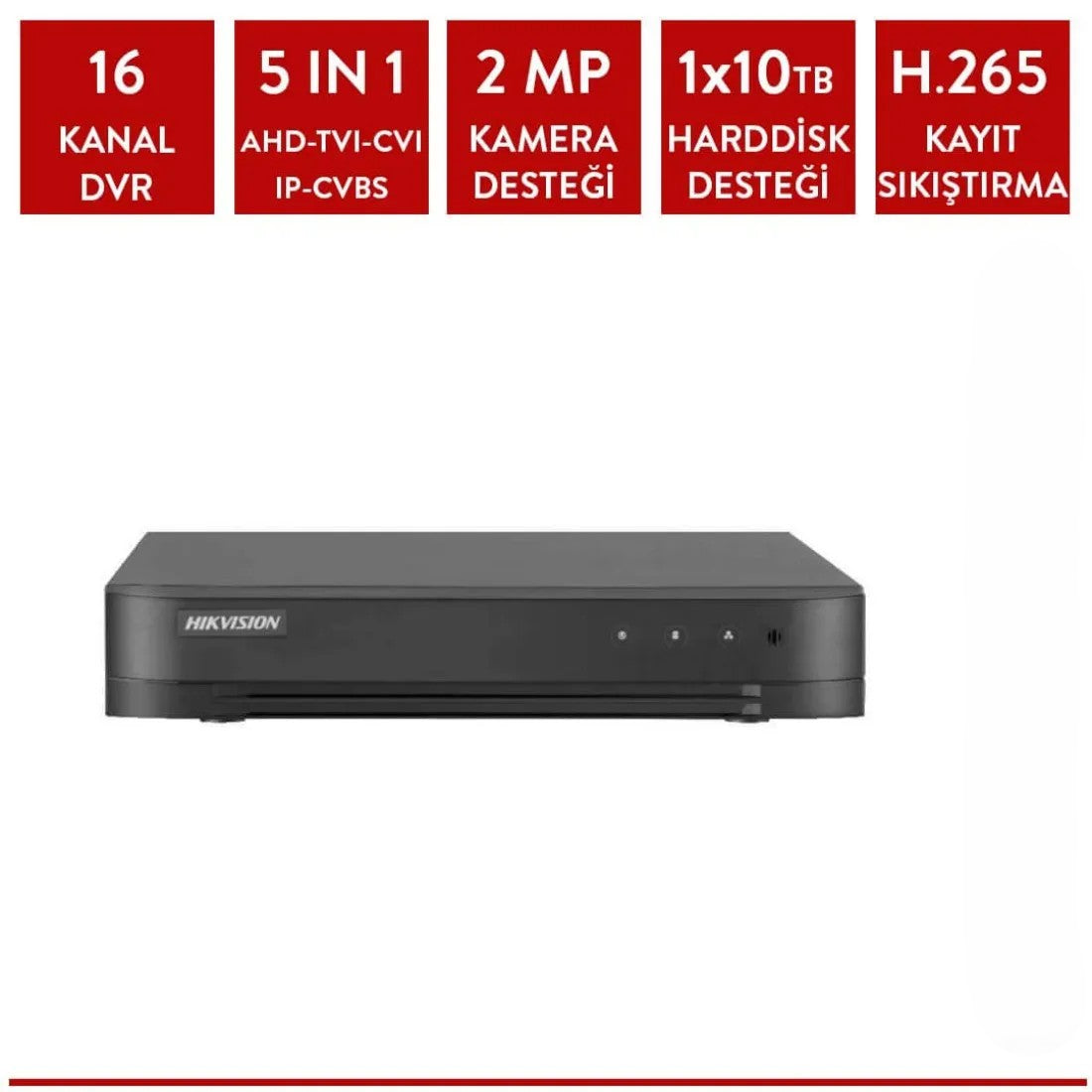Hikvision DS-7216HGHI-K1(S) 16 Kanal DVR Kayıt Cihazı