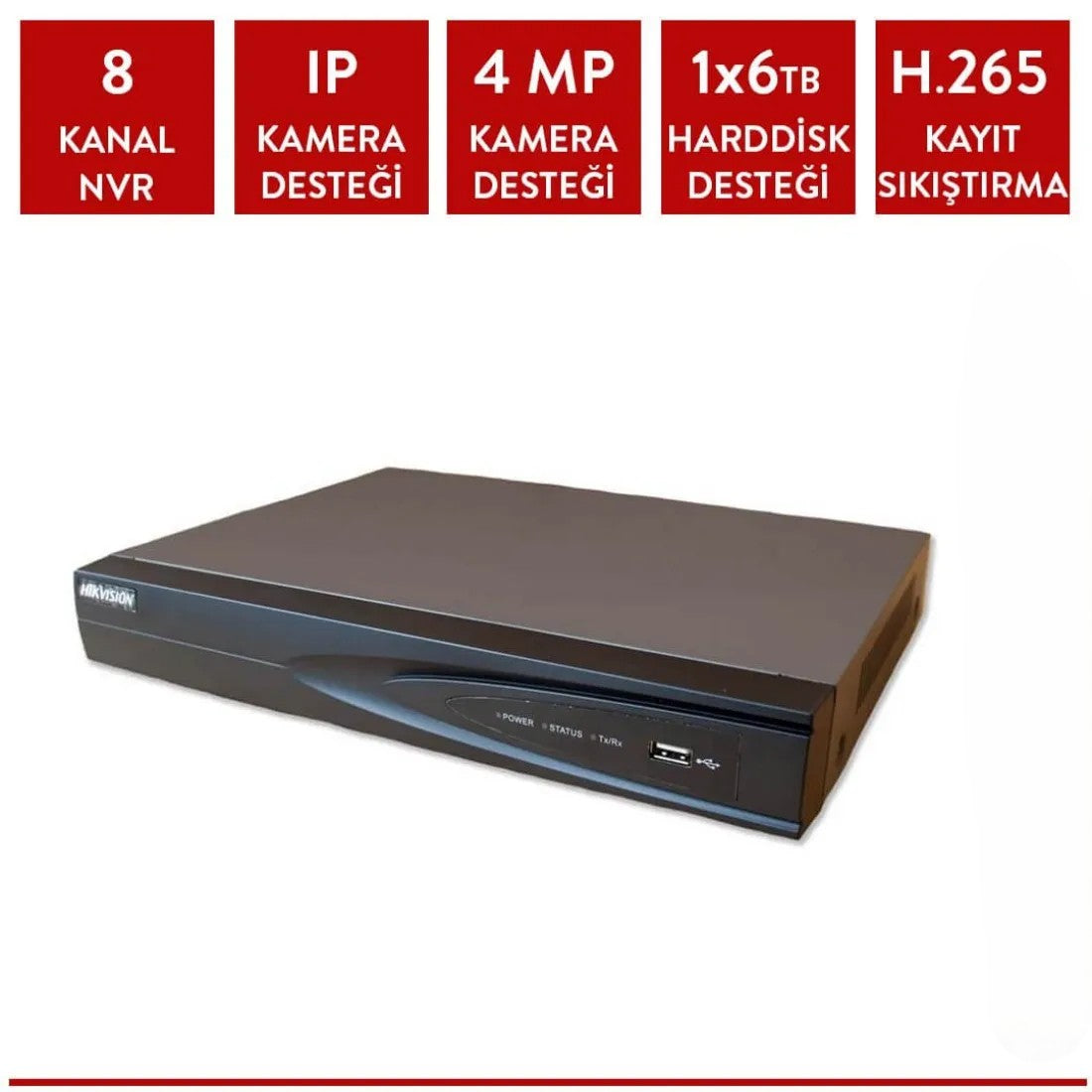 Hikvision DS-7608NI-K1(B) 8 Kanal Nvr Kayıt Cihazı