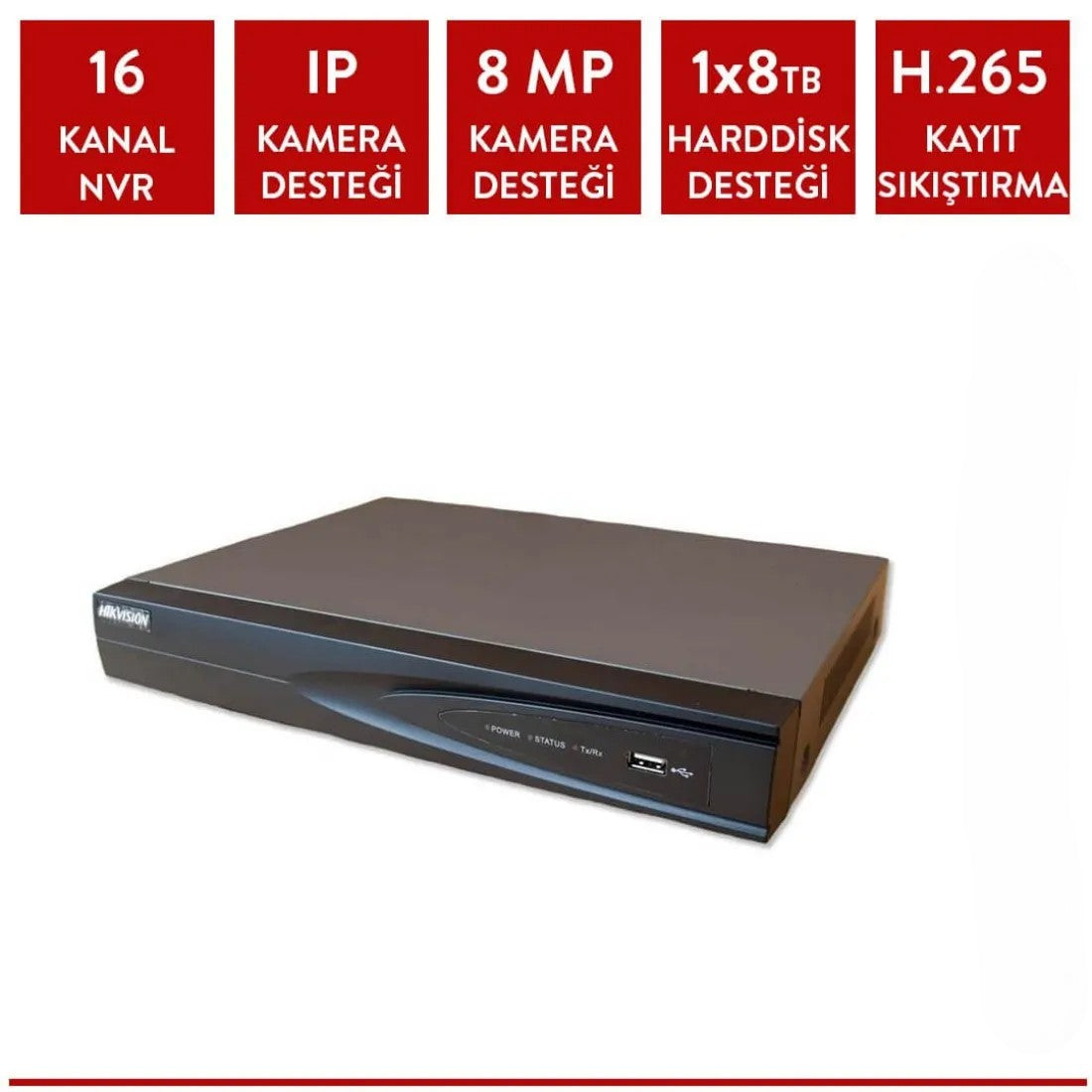 Hikvision DS-7616NI-K1 16 Kanal Nvr Kayıt Cihazı