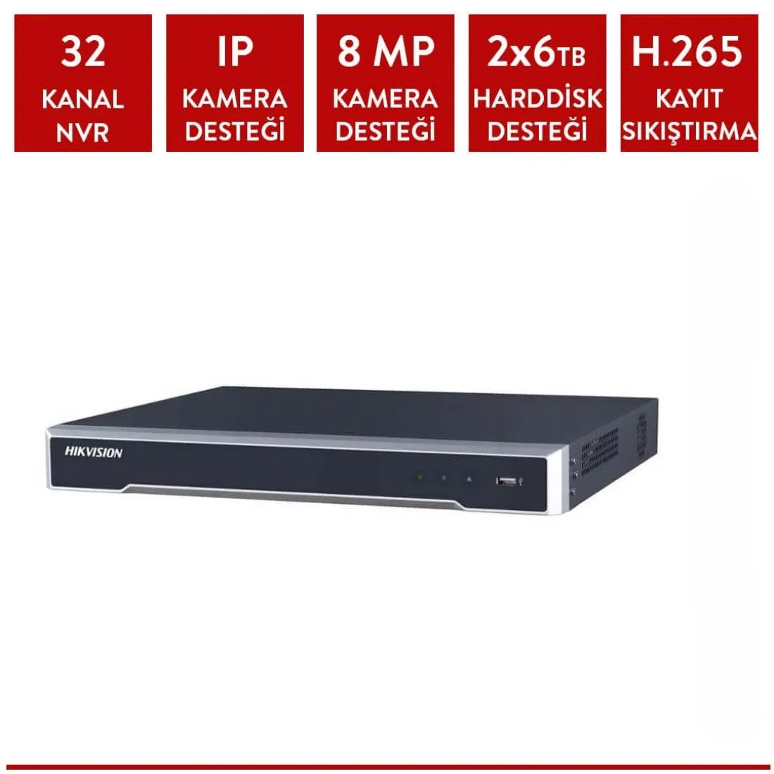 Hikvision DS-7632NI-K2/UHK 32 Kanal Nvr Kayıt Cihazı