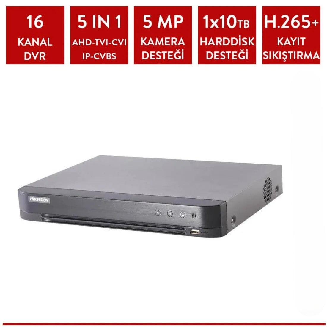 Hikvision İDS-7216HUHI-M2(S) 5mp 16 Kanal DVR Kayıt Cihazı