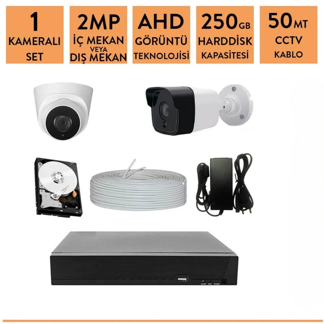 Techvision 2mp 1 Kameralı Ahd Kamera Sistemi