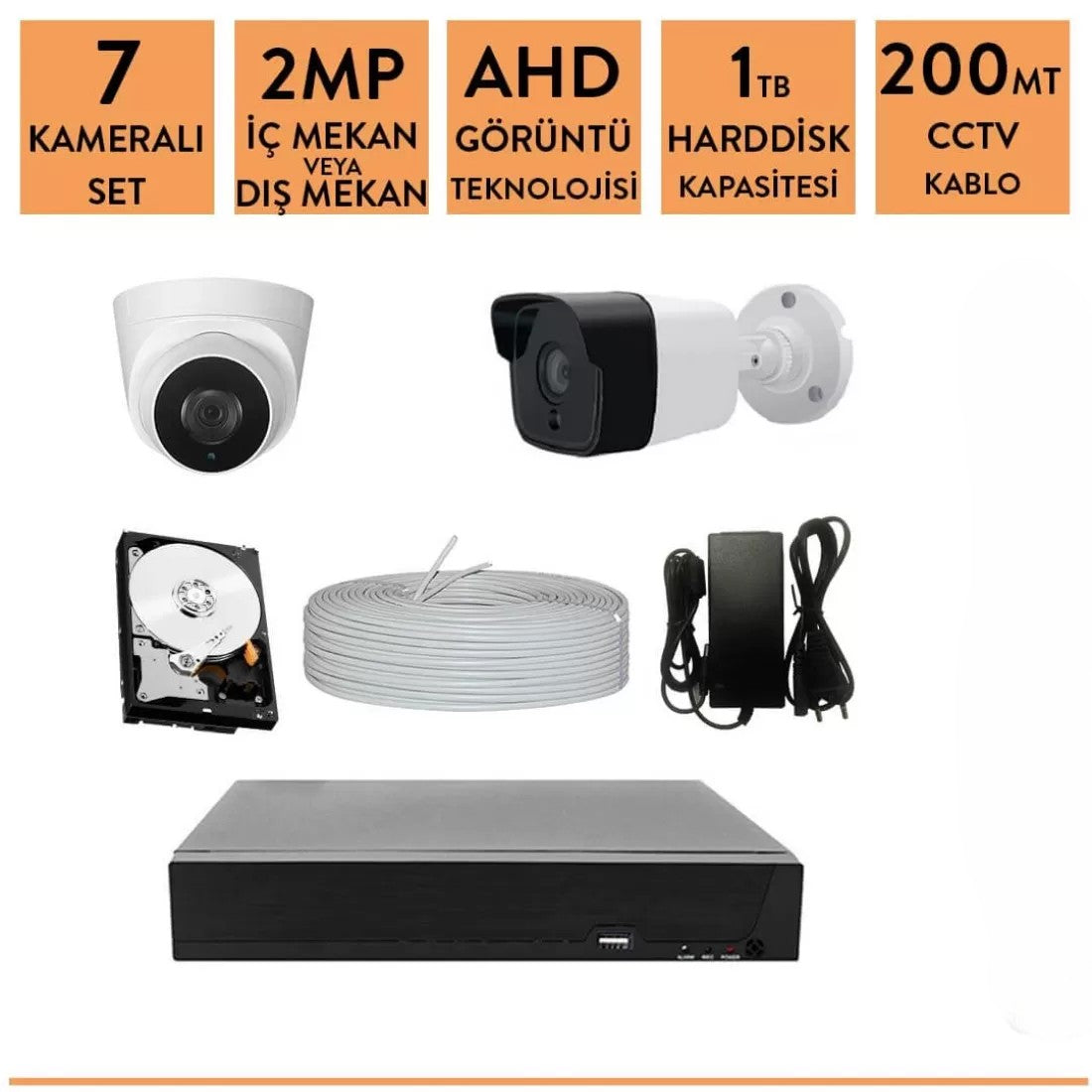 Techvision 2mp 7 Kameralı Ahd Kamera Sistemi