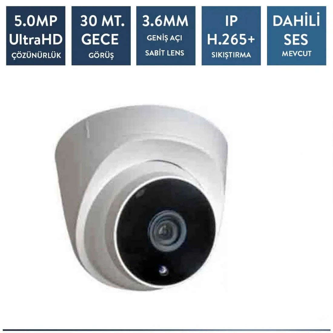 Techvision TC-13536N 5mp Ip Poe Büyük Plastik Dome Sesli Kamera