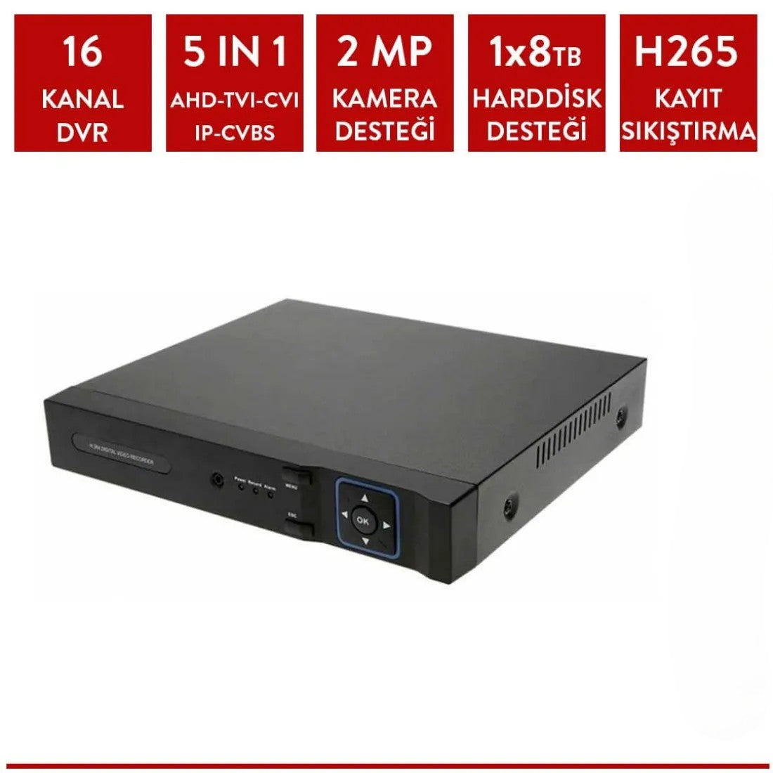 Techvision TC-21602 16 Kanal 2 Ses Xmeye Ahd Kayıt Cihazı