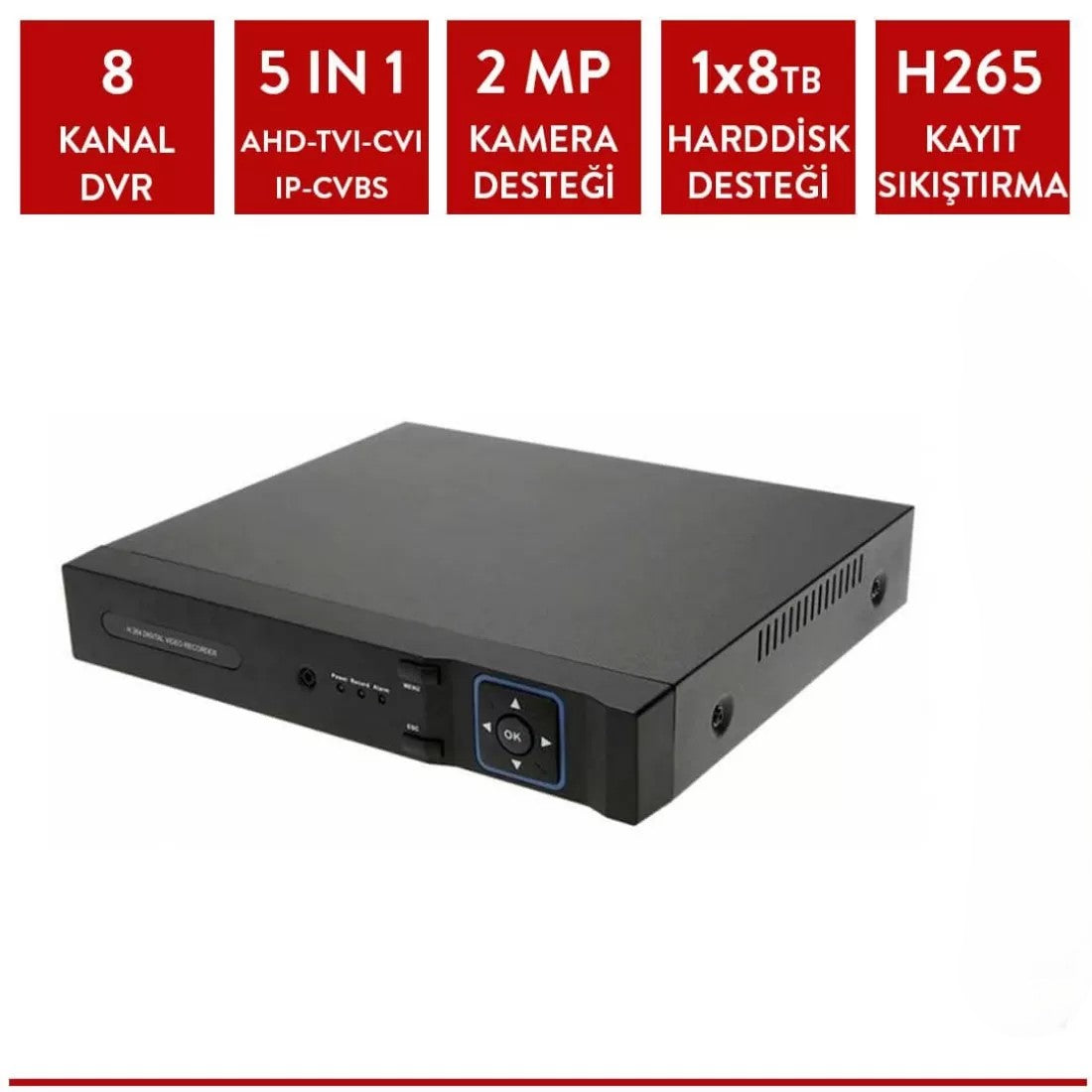 Techvision TC-2804 8 Kanal 4 Ses Xmeye Ahd Kayıt Cihazı
